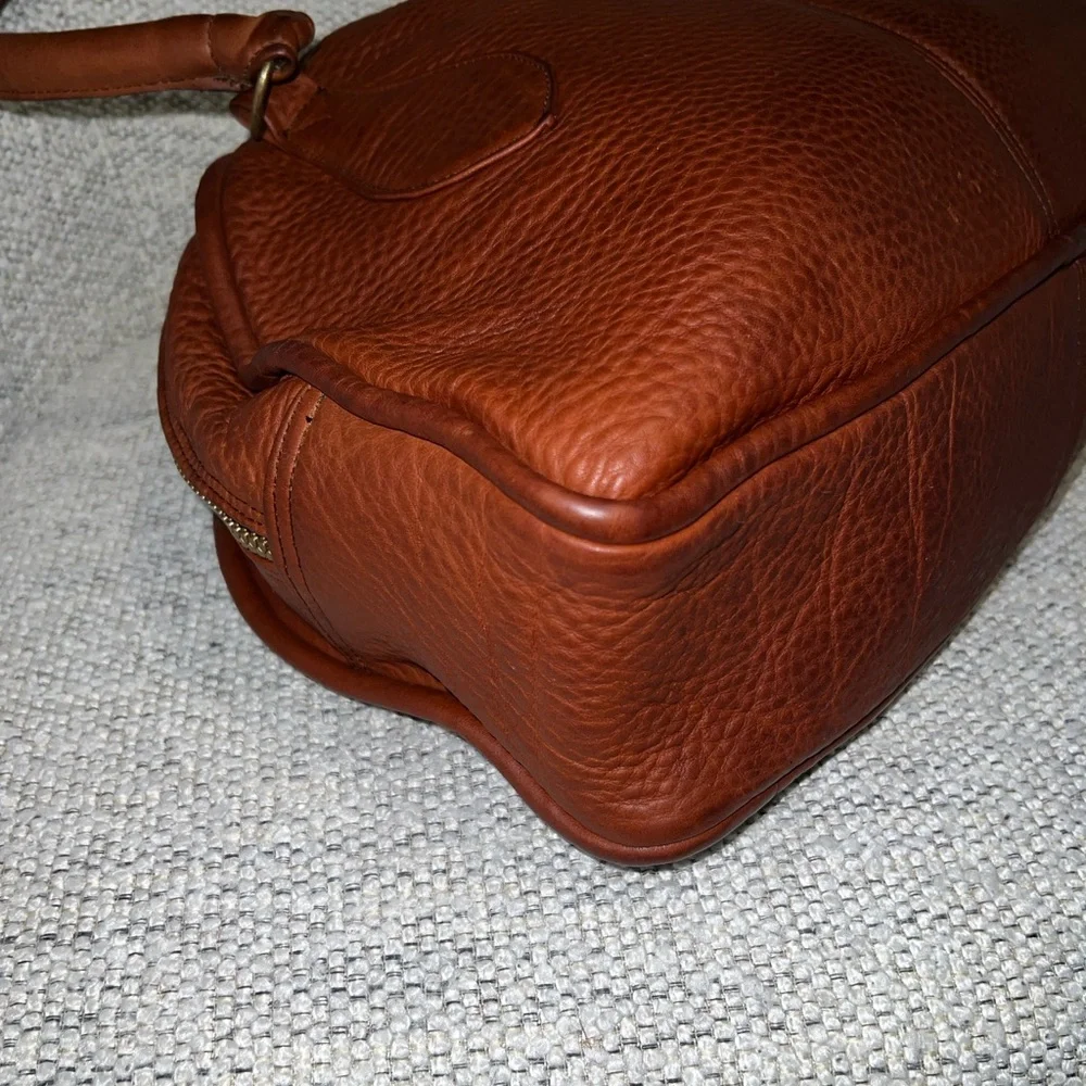 Paublino Delvalle Rich Tobacco Brown Pebbled-Leather Satchel